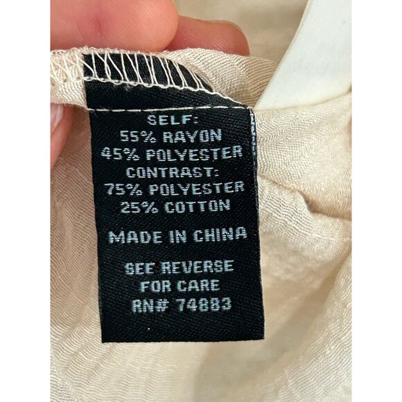 Cynthia Rowley Embroidered Lace Button Front Blouse Beige Sz Medium Floral Boho - Picture 6 of 10